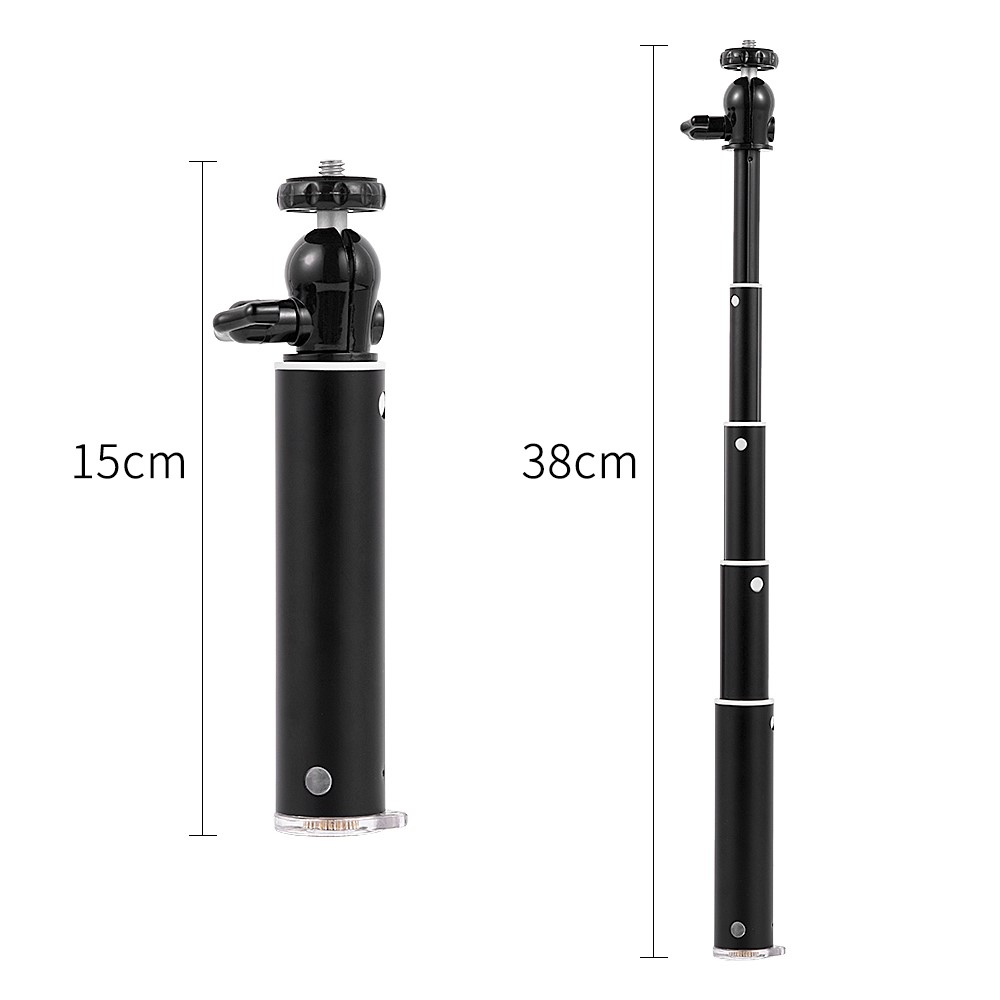 J26 LED Ring Light + Mini Metal Tripod (Size M) + 38cm Eccentric Tube Telescopic Rod Bluetooth Remote Control-4
