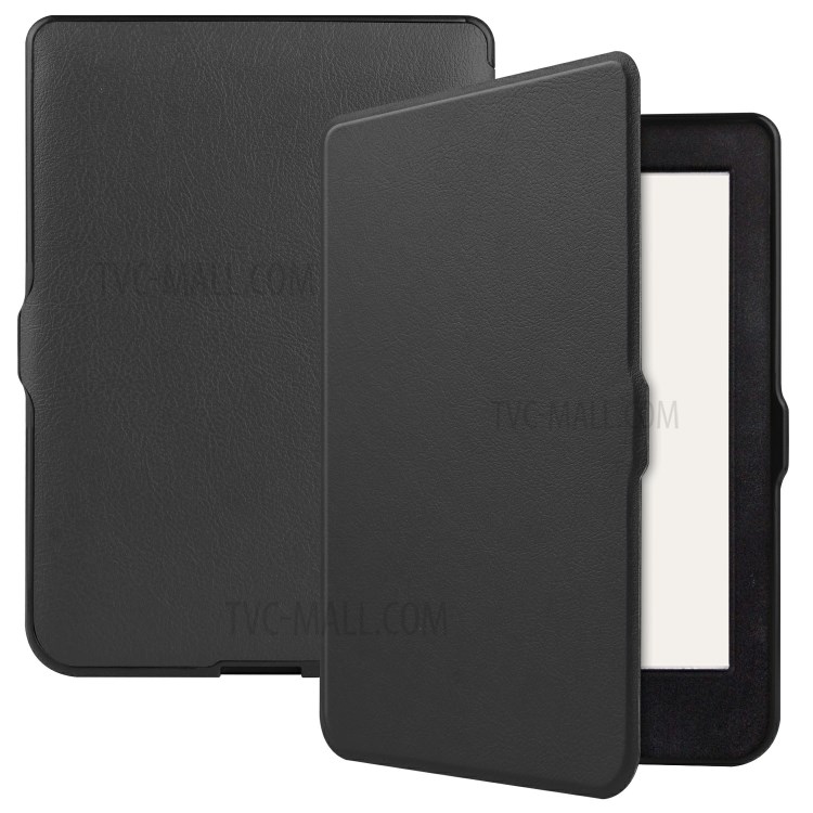 Solid Color PU Leather Wake/Sleep Flip Case for Kobo Nia (2020) - Black-1