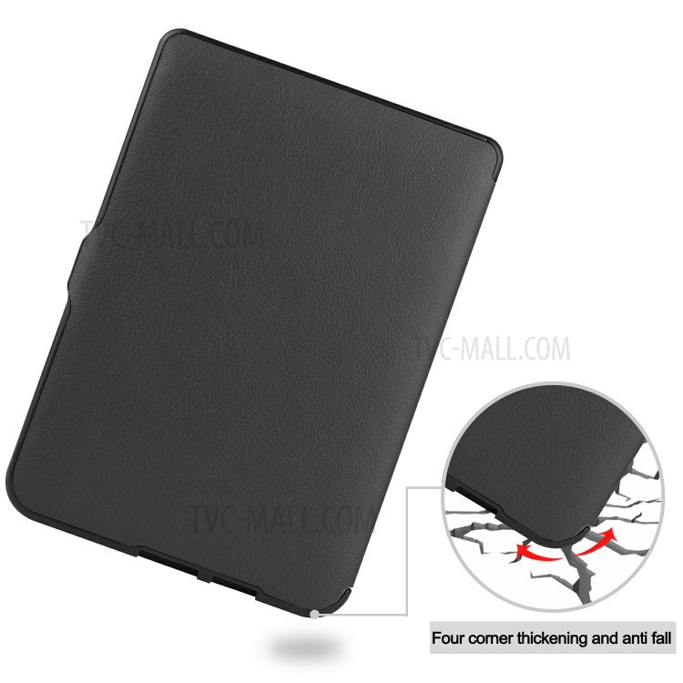 Solid Color PU Leather Wake/Sleep Flip Case for Kobo Nia (2020) - Black-10