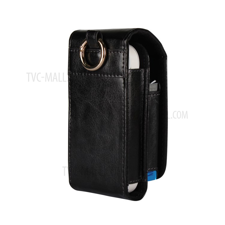 PU Leather Cover with Cigarette Case Holder and Hook for IQOS 3.0/3.0 DUO Electronic Cigarette - Black-3