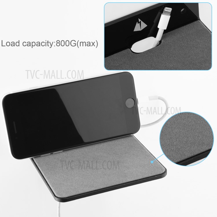 Small Acrylic Wall Mount Shelf Display Stand for Bluetooth Speaker Webcam Cell Phones - Black-3