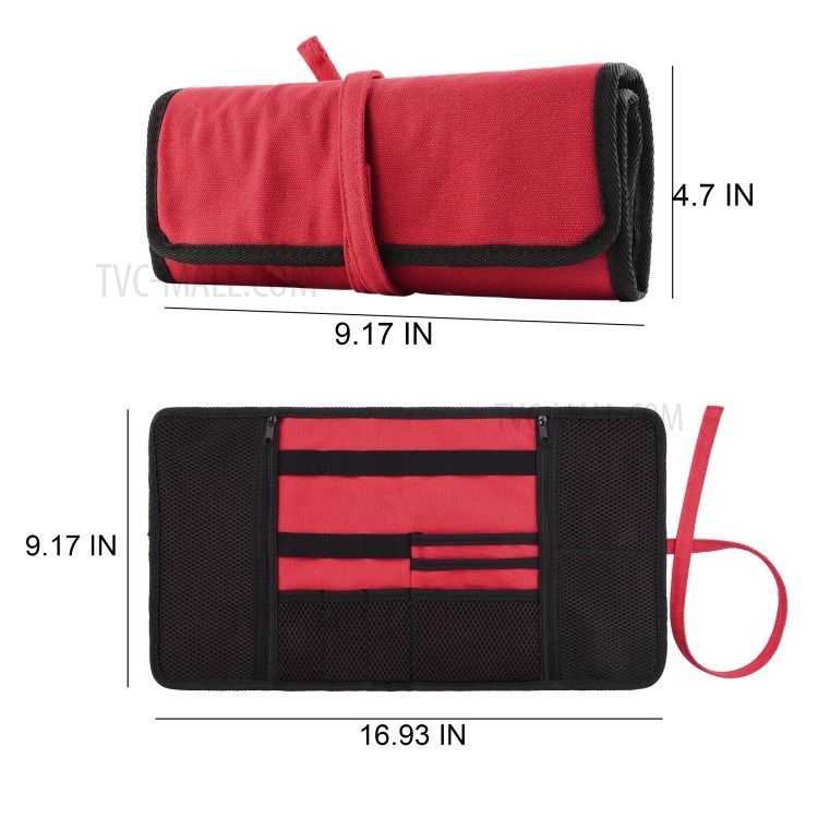 Portable Charger USB Cable Passport Credit Card Holder Travel Digital Electronic Accessories Storage Bag - Red-4