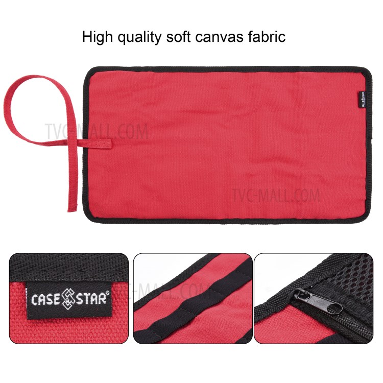 Portable Charger USB Cable Passport Credit Card Holder Travel Digital Electronic Accessories Storage Bag - Red-5