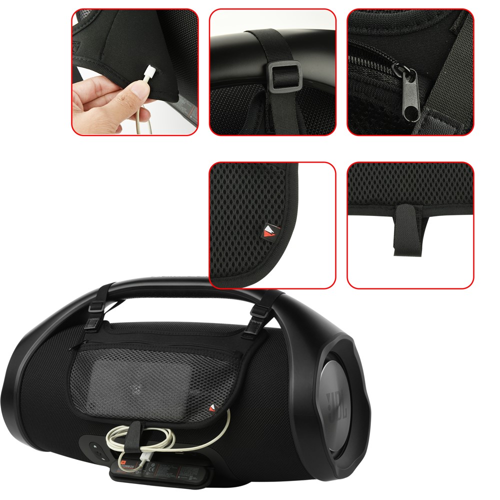 Phone Storage Pouch Side Mesh Pocket for JBL Boombox Bluetooth Speaker-4