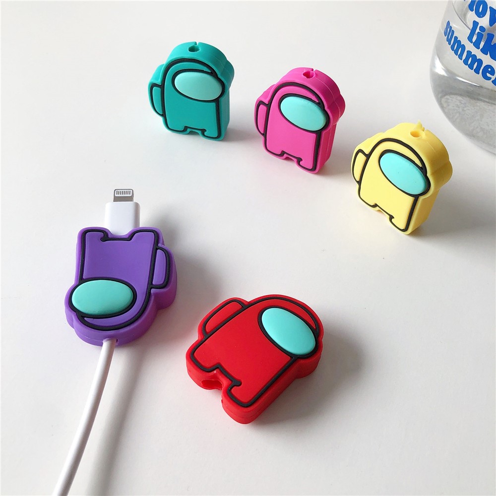 Cute Cartoon Charging Cable Protector Data Cable Saver for iPhone - Red-3