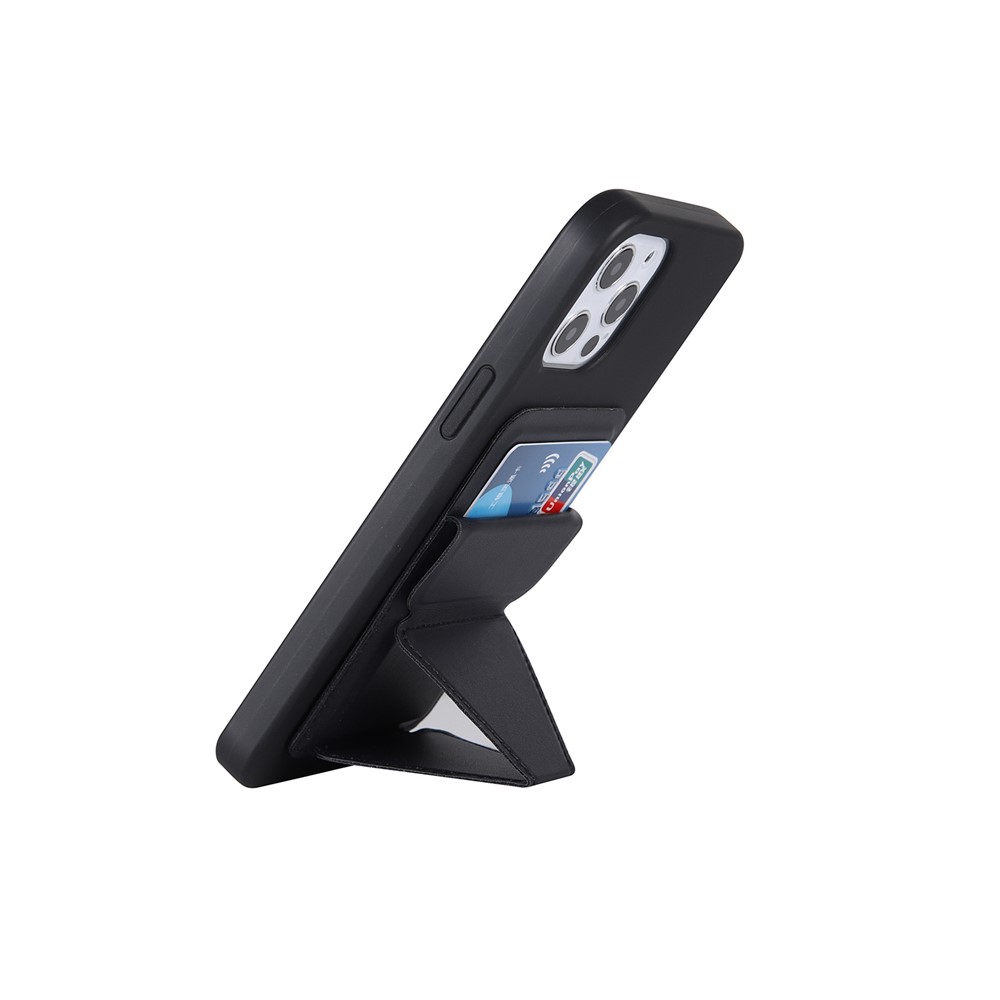 Quality Leather Card Holder Kickstand Phone Case for iPhone 12/12 Pro/12 Pro Max - Black-3