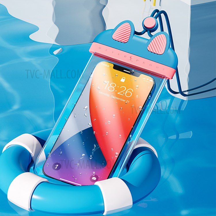 BENKS FS02 Niedliche IP68 Wasserdichte Telefonsack Unterwasserkoffer Mobiltasche Abdeckung Für IPhone 12 Huawei - Blau-2