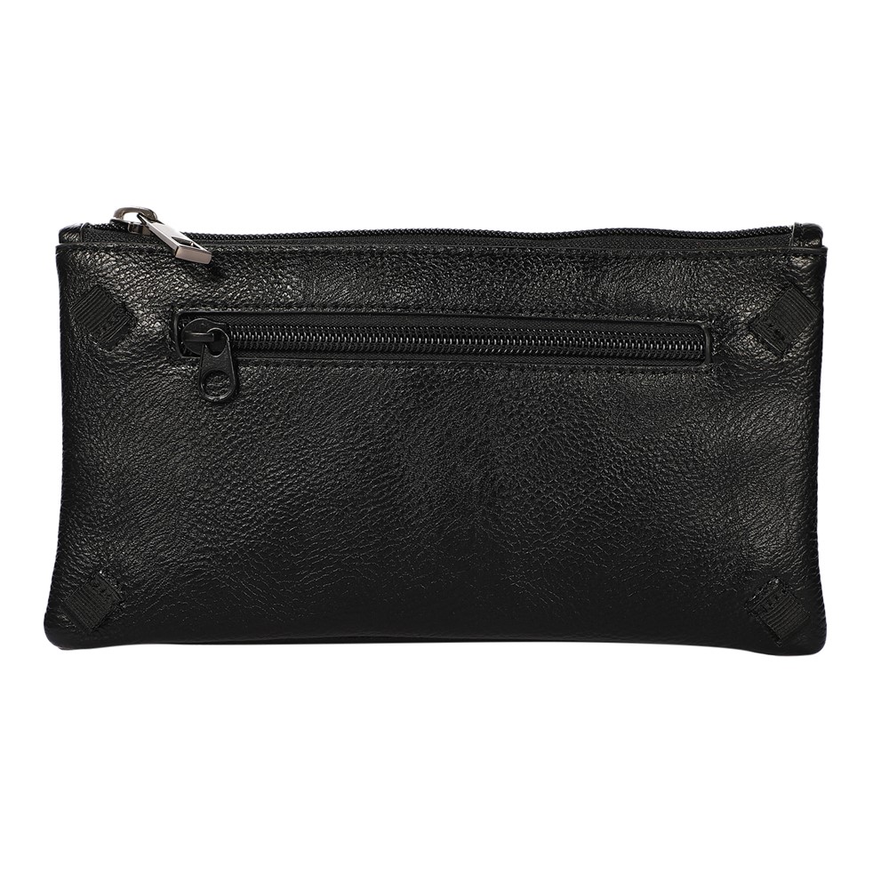 Pochette De Téléphone Portable En Cuir Multifonctionnel Sac À Bandoulière À Bandoulière Avec Sac À Dos Porte-monnaie Portefeuille Porte-monnaie - Noir-4