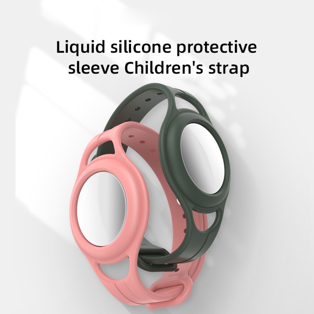MUTURAL Silicone Children Wrist Bands Case for Apple AirTags Anti-Scratch Replacement Strap Protective Cover - Navy Blue-5