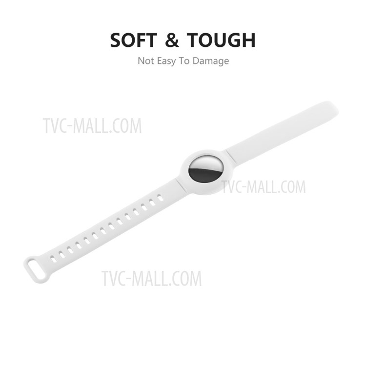 ENKAY Soft Silicone Anti-Lost Wristband Protective Case Cover Holder Bracelet for Apple AirTag - White-4
