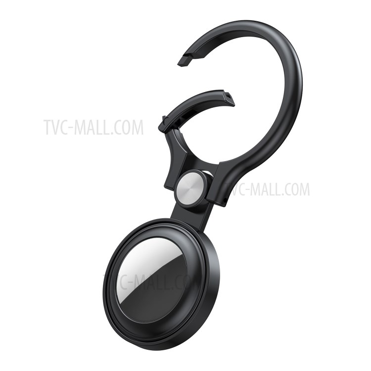 Metal Protective Cover with Ring Hook for AirTag - Black-2
