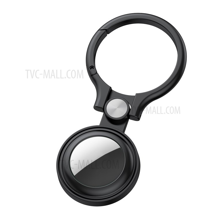 Metal Protective Cover with Ring Hook for AirTag - Black-3