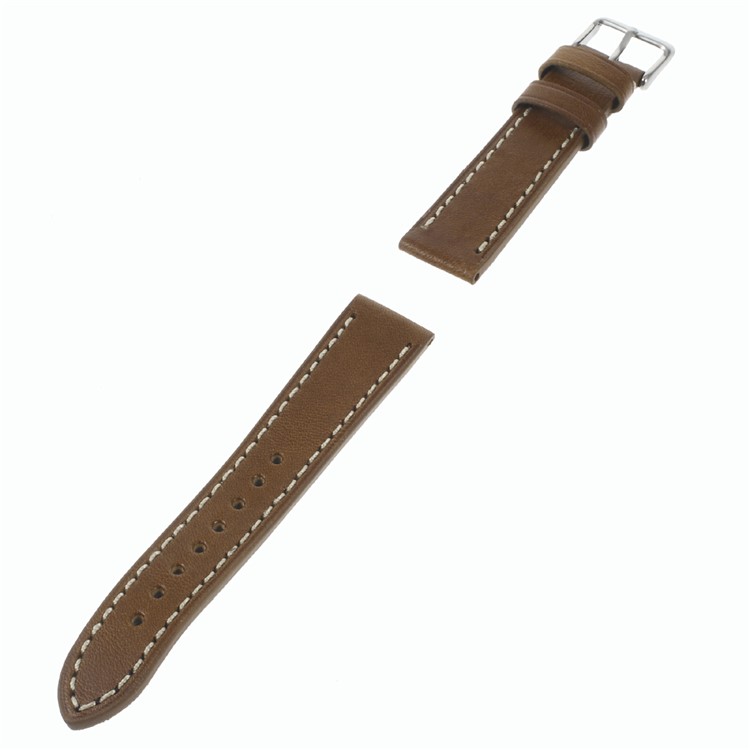 Pulsera de cuero genuino para Samsung Gear S2 Classic SM-7320 / Motorola Moto 360 42mm (2ª generación) - marrón-3