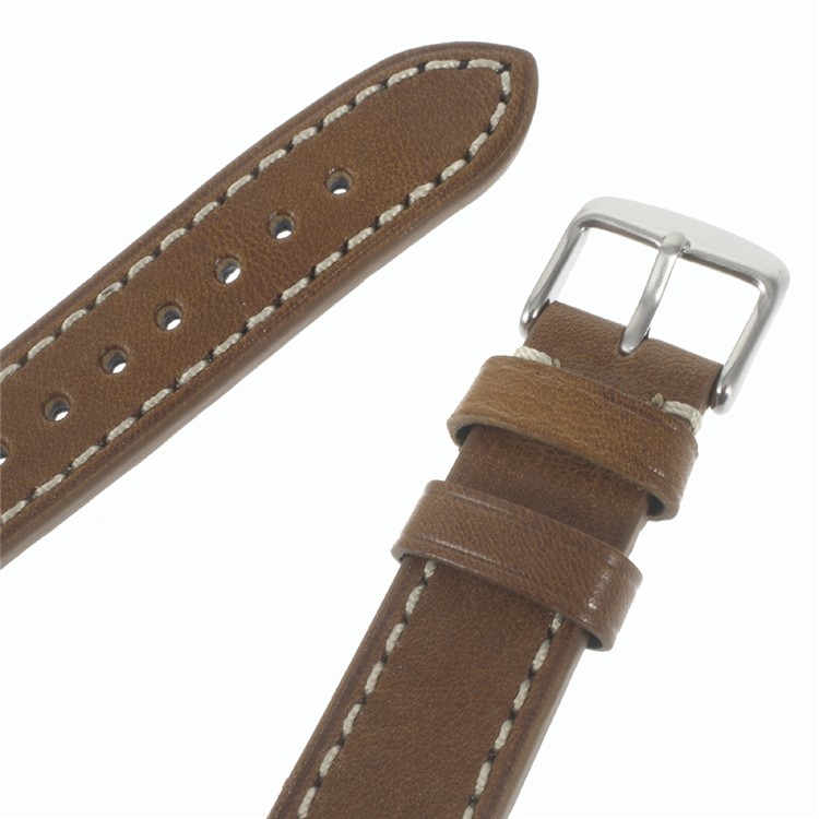 Pulsera de cuero genuino para Samsung Gear S2 Classic SM-7320 / Motorola Moto 360 42mm (2ª generación) - marrón-5