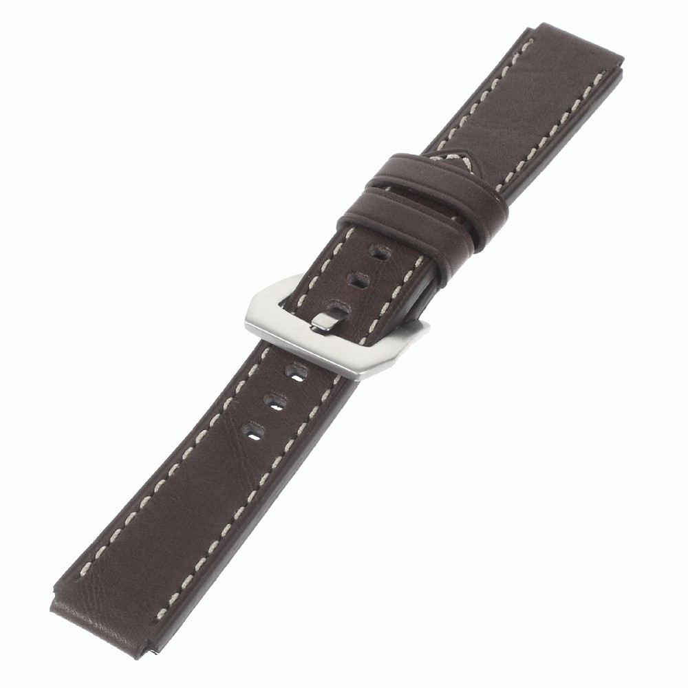 Genuine Leather Wristband Watchband for Huawei Watch - Coffee-1