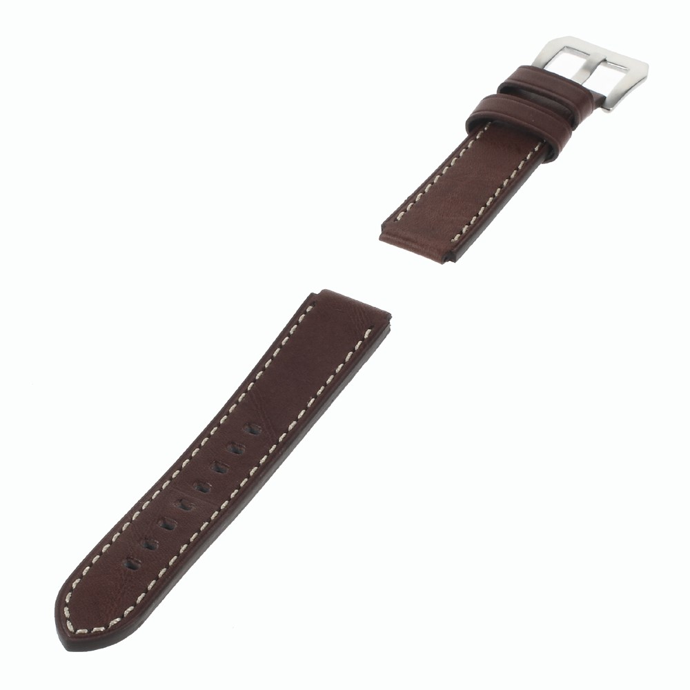 Genuine Leather Wristband Watchband for Huawei Watch - Coffee-3