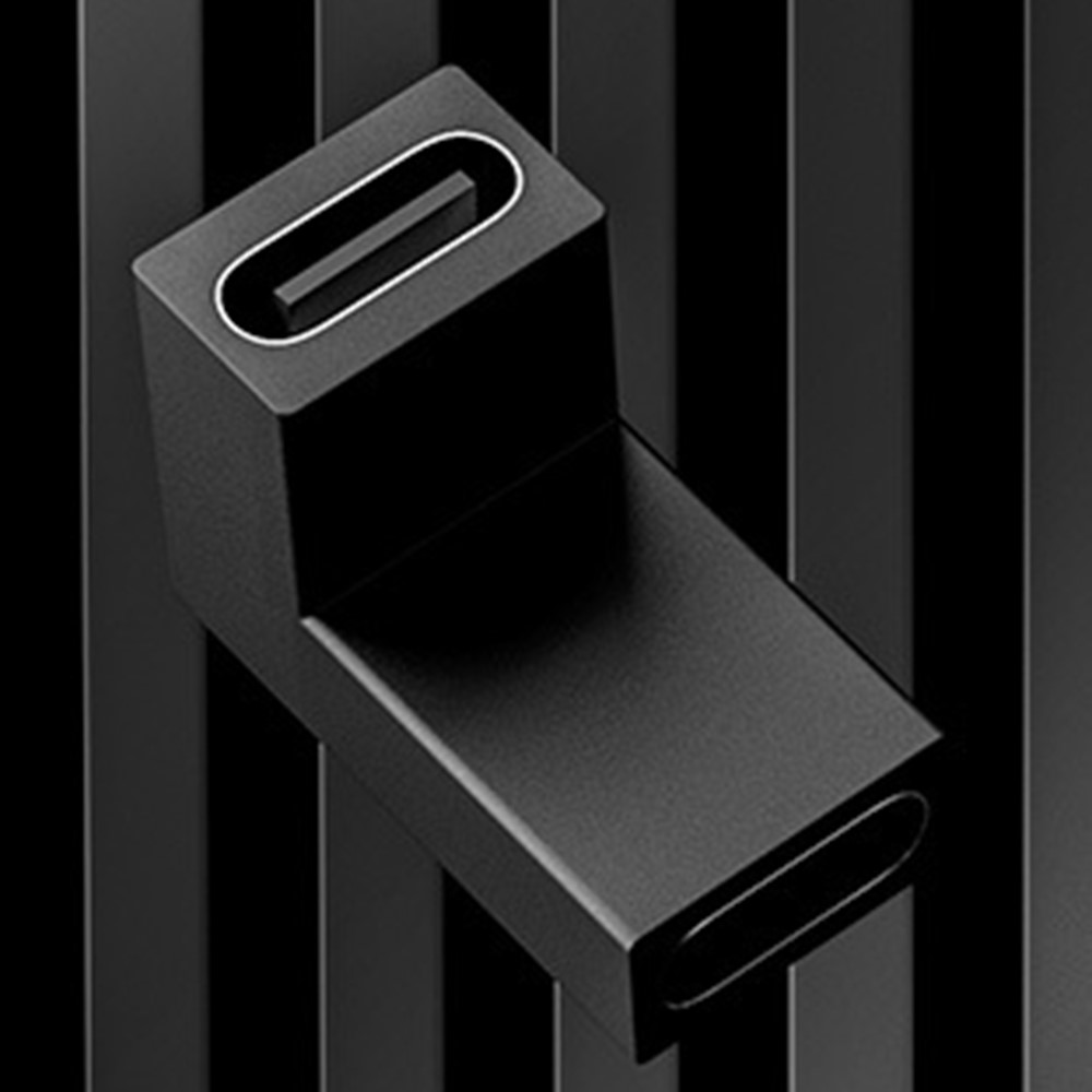 Type-C Female to Type-C Female Right Angle USB3.1 Fast Charging Adapter Video Transfer Converter-2