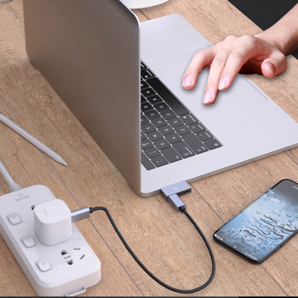 Double Type-C Male to Female Adapter Hub Charging Port Converter for MacBook-6