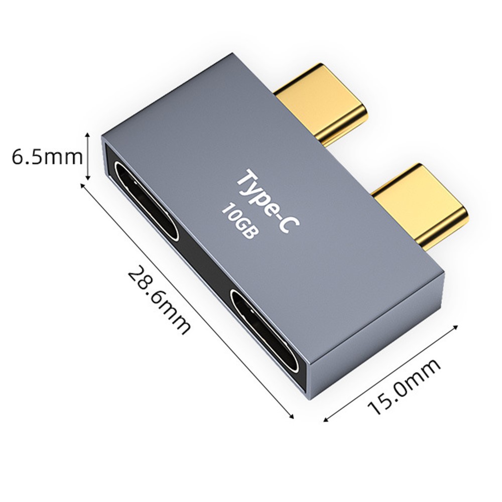 Double Type-C Male to Female Adapter Hub Charging Port Converter for MacBook-8