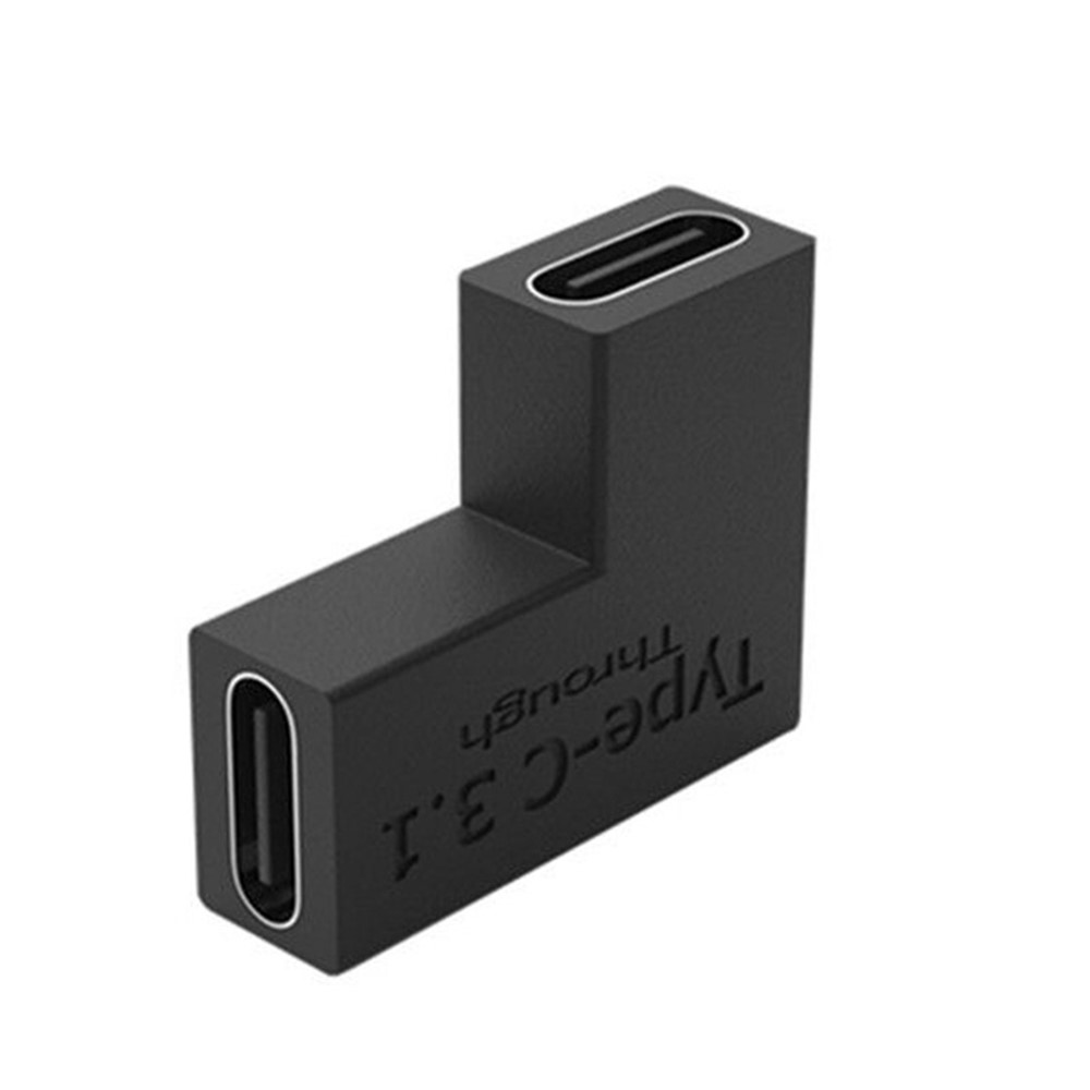 Type-C Female to Type-C Female Elbow USB3.1 Fast Charging Adapter 4K Image Transmission Converter-1