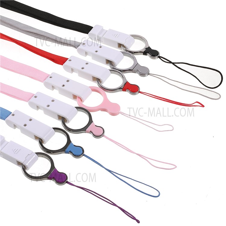7Pcs/Pack Mobile Phone Case Lanyard ID Card Badge Neck Strap with Detachable Ring Holder-22