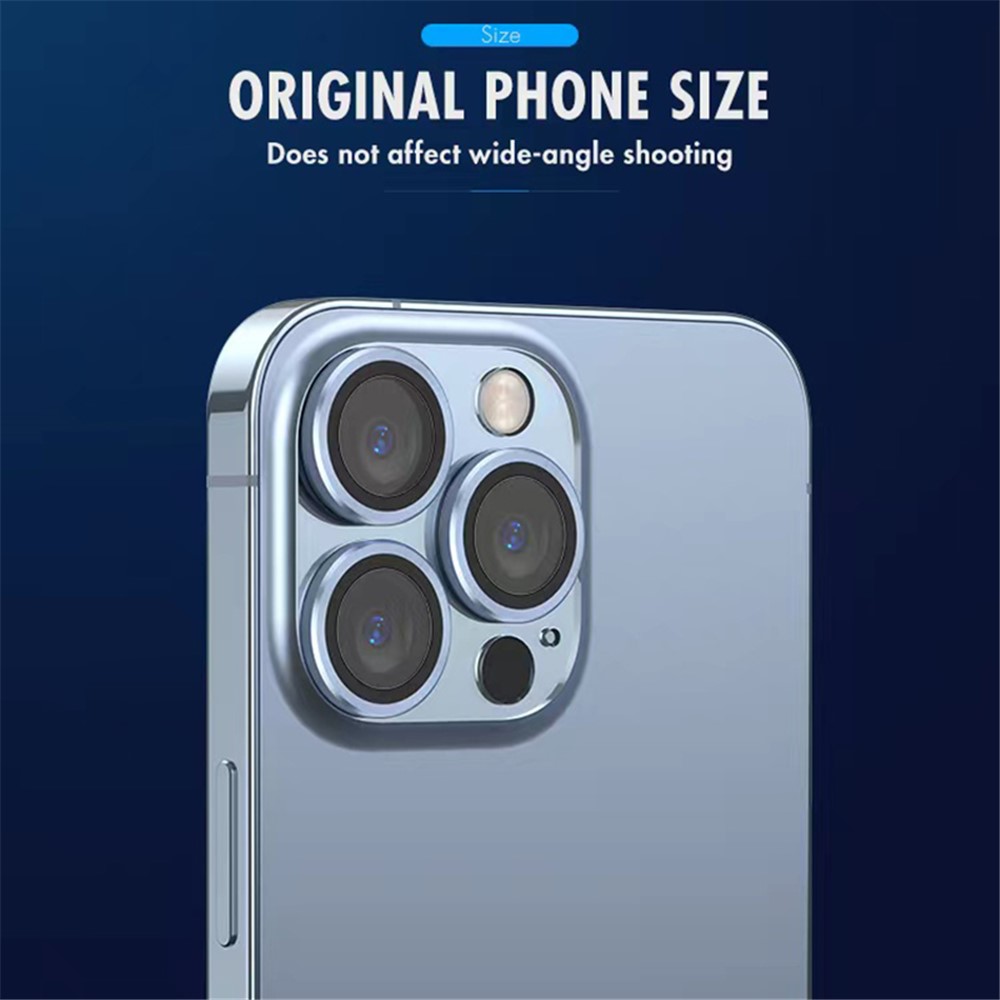 KUZOOM 3Pcs/Set Original Sapphire HD Clear Glass Camera Lens Protector Anti-Scratch Lens Cover for iPhone 13 Pro 6.1 inch/Max 6.7 inch - Black-3