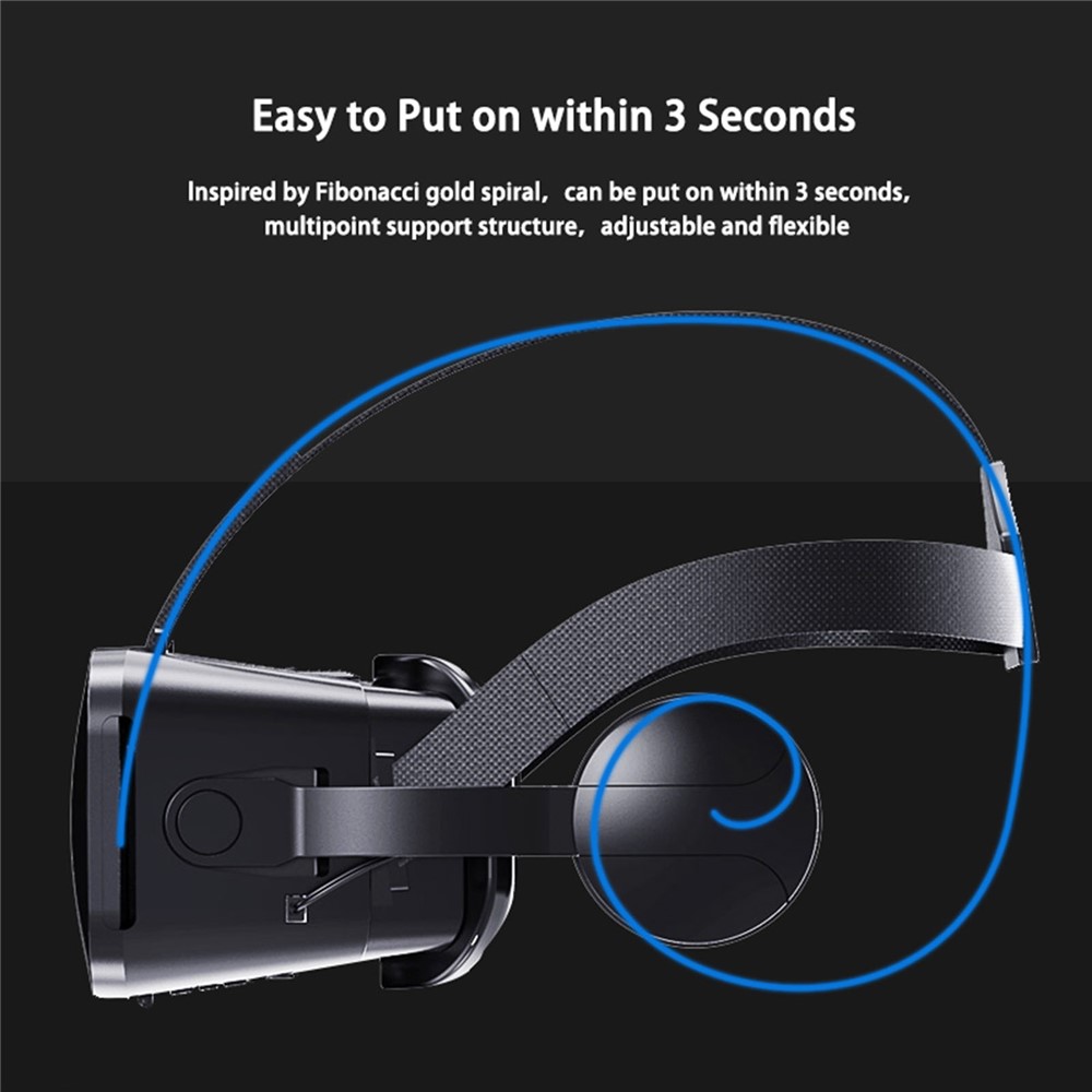 VRPARK J20 3D Virtual Reality VR Glasses with Headphone for iOS Android Smartphone 4.7-6.7 inch-7