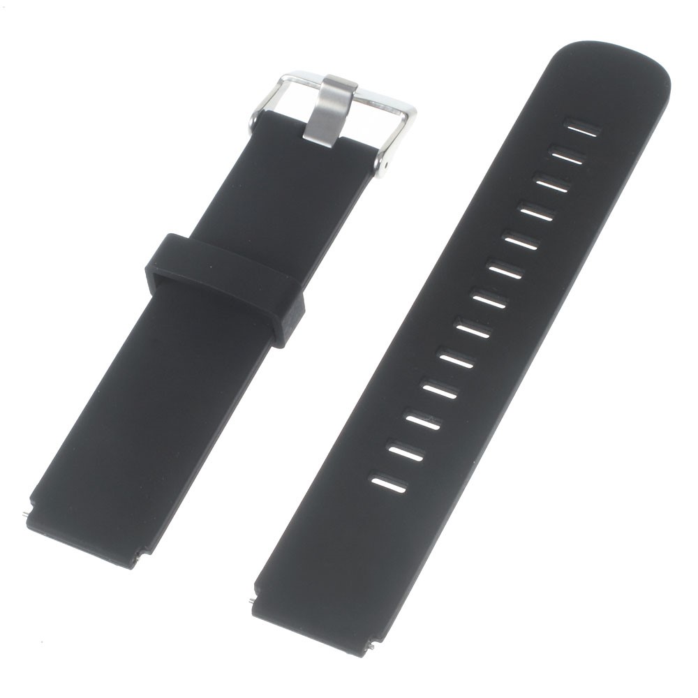 Silicone Watch Band Strap with Steel Buckle for Huawei Watch - Black-1