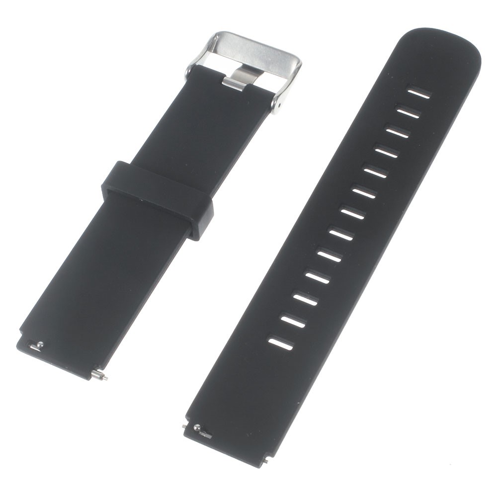 Silicone Watch Band Strap with Steel Buckle for Huawei Watch - Black-3