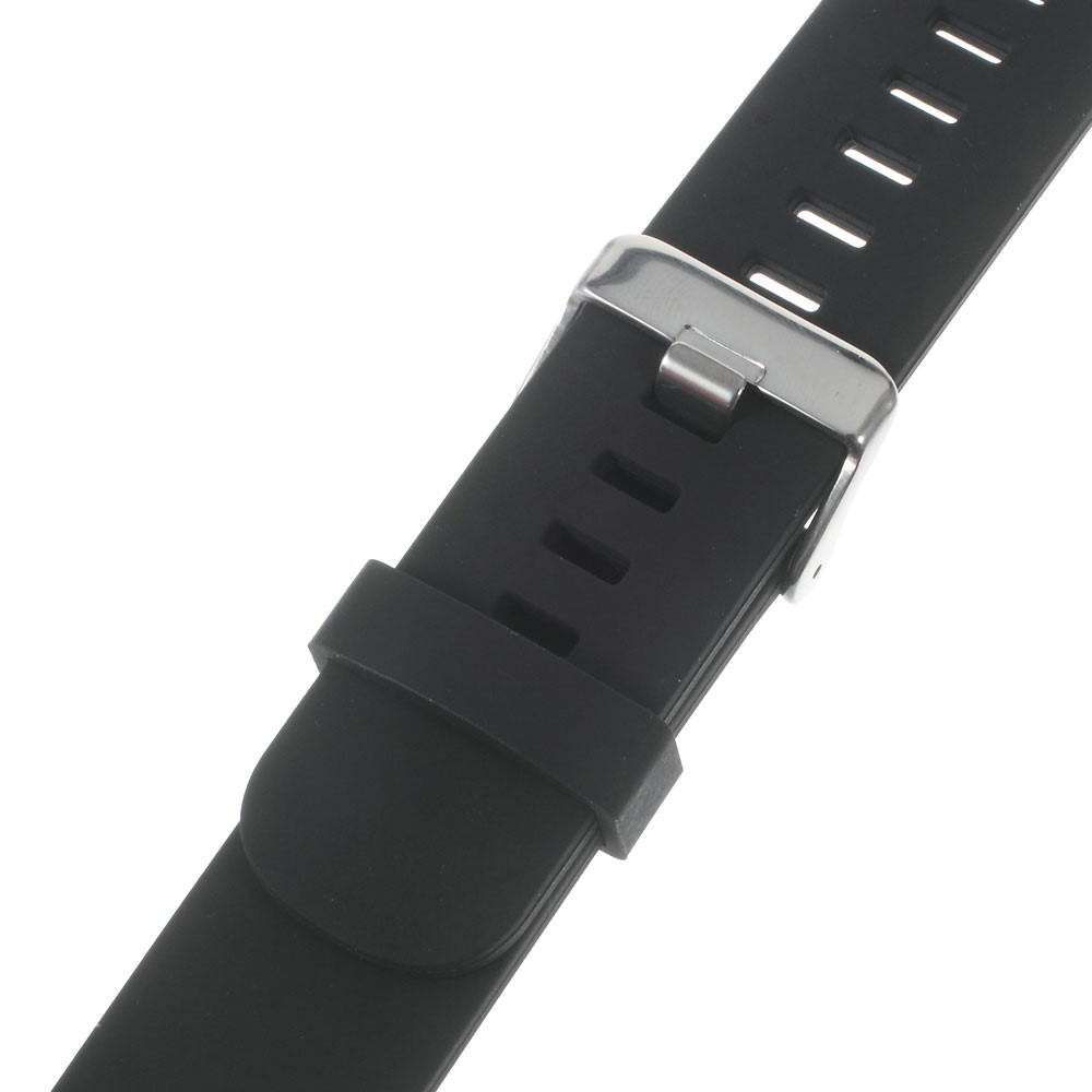 Silicone Watch Band Strap with Steel Buckle for Huawei Watch - Black-5