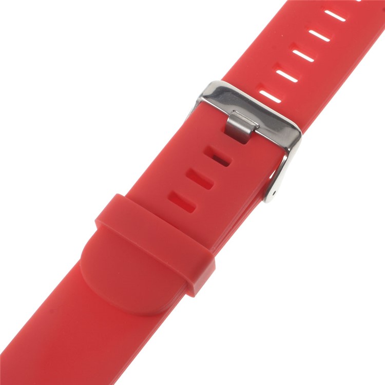 Silicone Watch Band Strap with Steel Buckle for Huawei Watch - Red-4