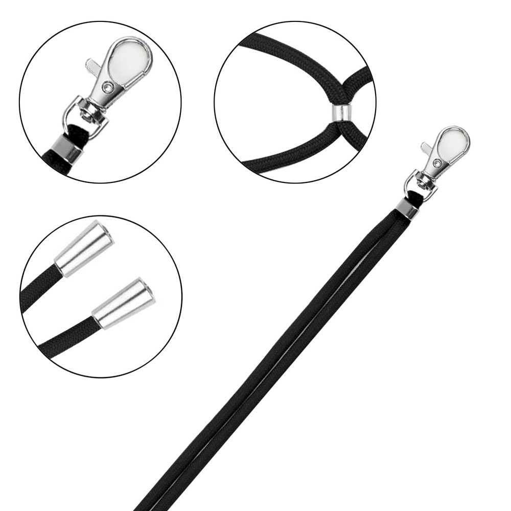Universal Crossbody Body Phone Lanyard with Patch Adjustable Shoulder Strap Cellphone Neck Strap - Black-3