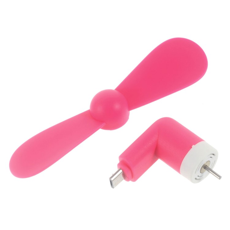 OTG Micro USB Powered 2 Blades Mini Fan for Samsung Huawei - Rose-2