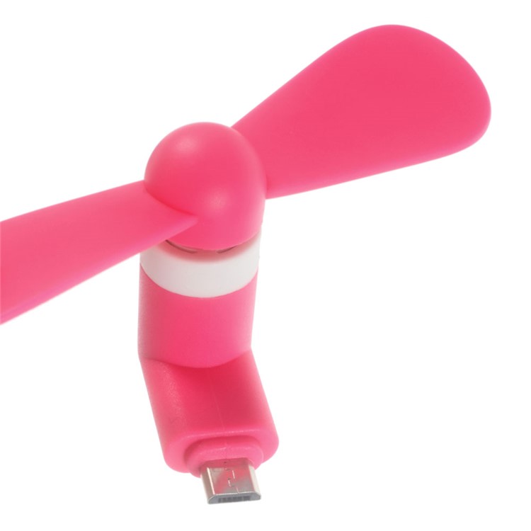 OTG Micro USB Powered 2 Blades Mini Fan for Samsung Huawei - Rose-3