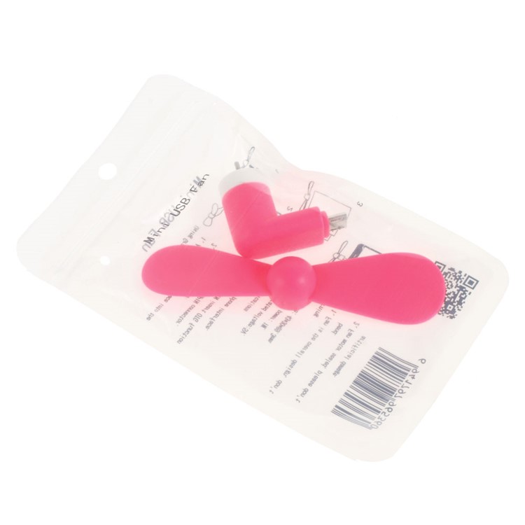 OTG Micro USB Powered 2 Blades Mini Fan for Samsung Huawei - Rose-5