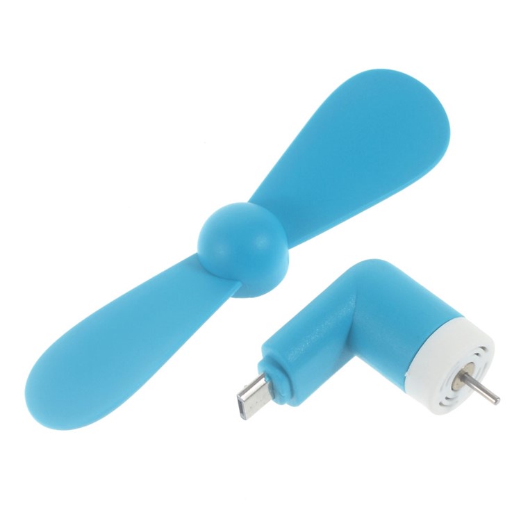 OTG Micro USB Powered 2 Blades Mini Fan for Samsung Huawei - Blue-2