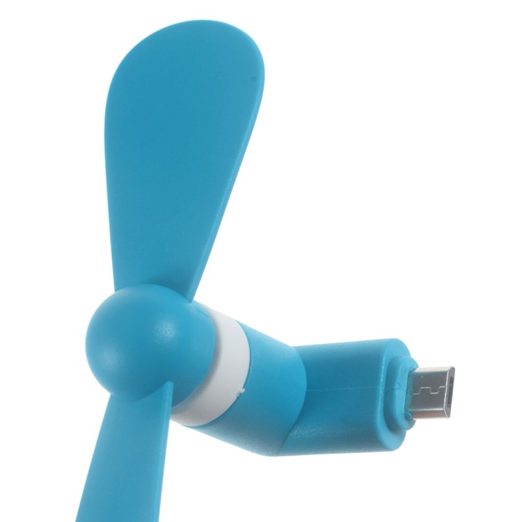 OTG Micro USB Powered 2 Blades Mini Fan for Samsung Huawei - Blue-3