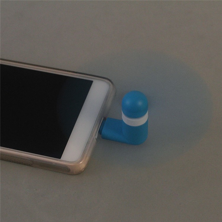 OTG Micro USB Powered 2 Blades Mini Fan for Samsung Huawei - Blue-4