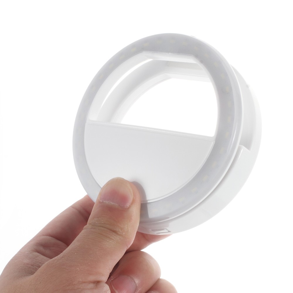 36 Led Ring Shape Selfie Light Con 3 Brillo Ajustable Para Iphone Samsung Sony - Blanco