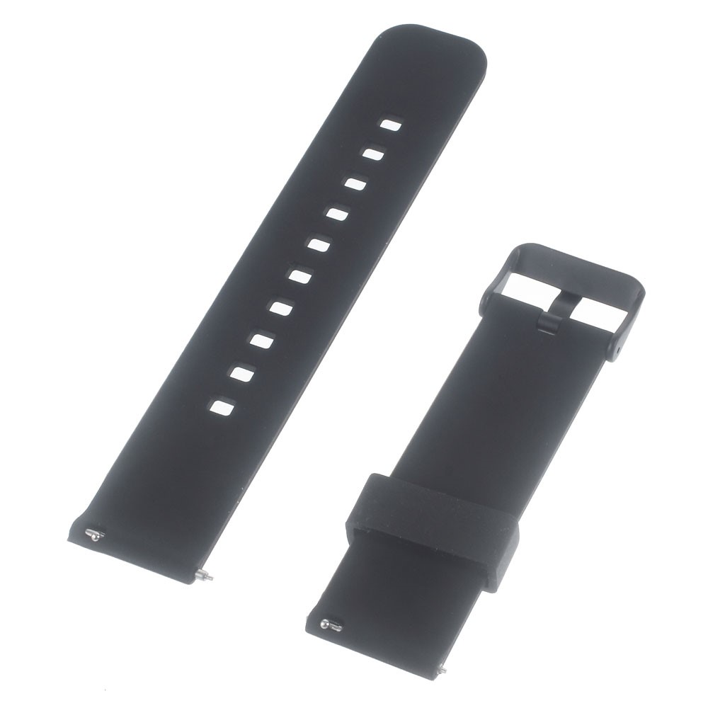 Silicone Watchband with Metal Clasp for Samsung Gear 2 R380 / Pebble Time / LG G Watch W100 W110 / Asus Zenwatch - Black-2