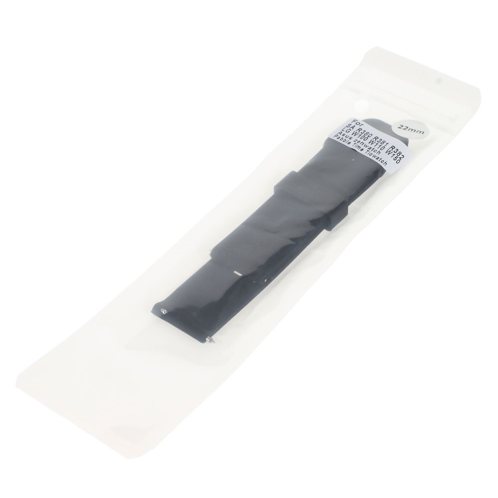 Silicone Watchband with Metal Clasp for Samsung Gear 2 R380 / Pebble Time / LG G Watch W100 W110 / Asus Zenwatch - Black-6
