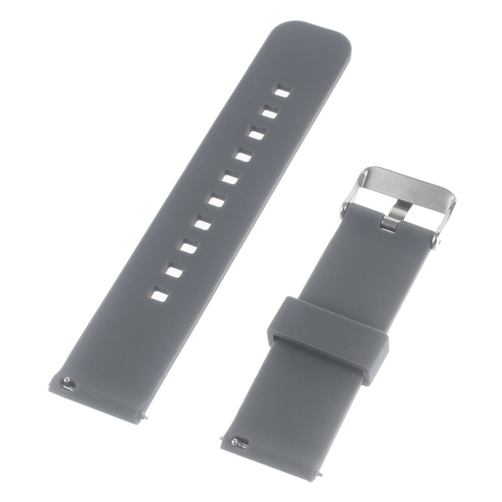 Silicone Watchband with Metal Clasp for Samsung Gear 2 R380 / Pebble Time / LG G Watch W100 W110 / Asus Zenwatch - Grey-2