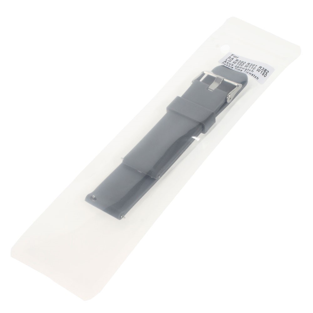 Silicone Watchband with Metal Clasp for Samsung Gear 2 R380 / Pebble Time / LG G Watch W100 W110 / Asus Zenwatch - Grey-5