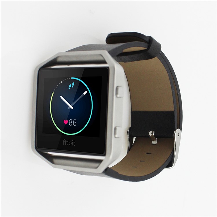 Genuine Leather Watchband for Fitbit Blaze Smart Fitness Watch - Black-2
