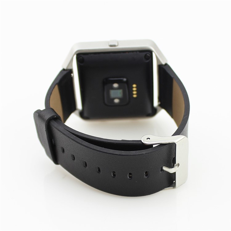 Genuine Leather Watchband for Fitbit Blaze Smart Fitness Watch - Black-3