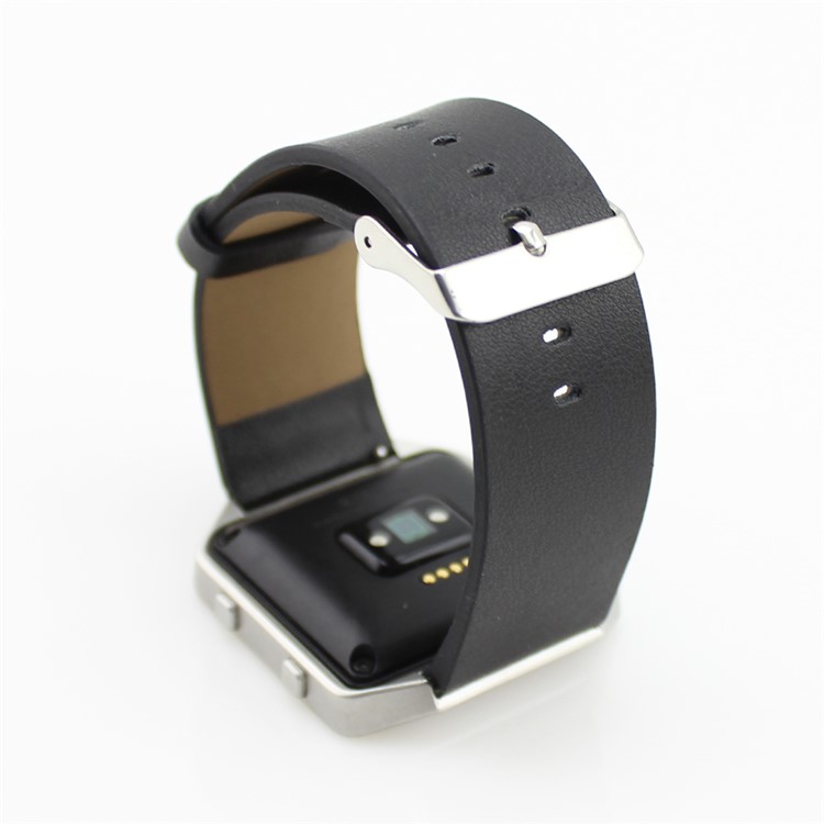 Genuine Leather Watchband for Fitbit Blaze Smart Fitness Watch - Black-4