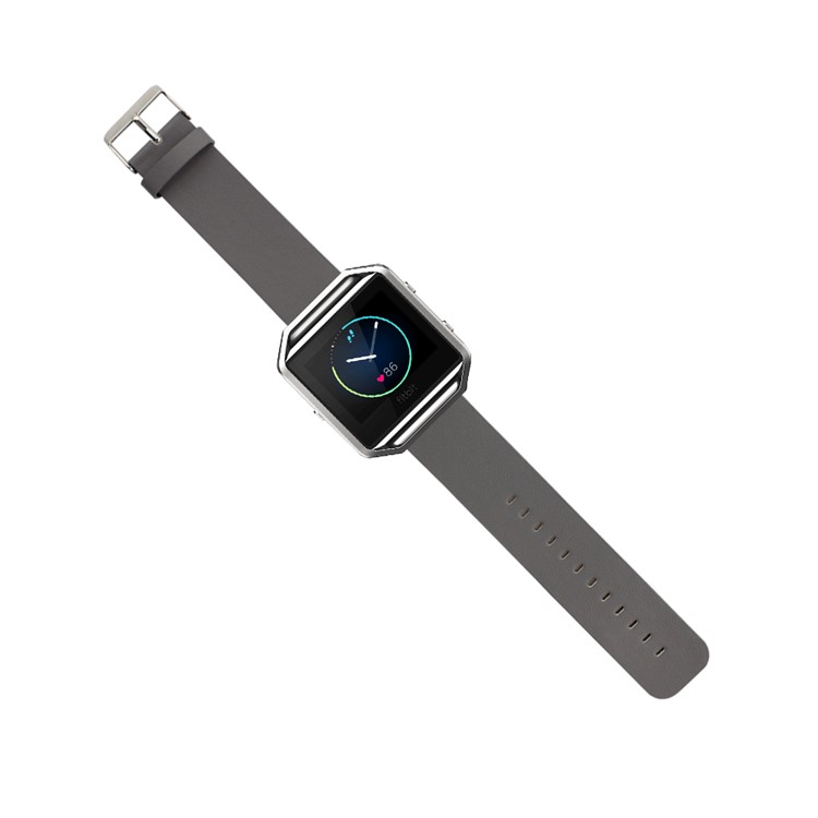 Genuine Leather Watchband for Fitbit Blaze Smart Fitness Watch - Grey-1