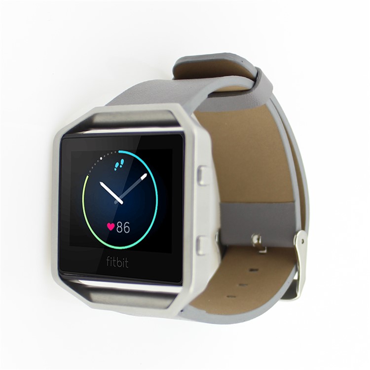 Genuine Leather Watchband for Fitbit Blaze Smart Fitness Watch - Grey-2