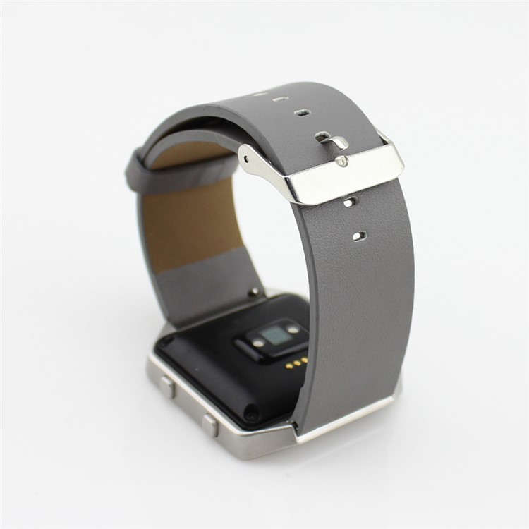 Genuine Leather Watchband for Fitbit Blaze Smart Fitness Watch - Grey-4