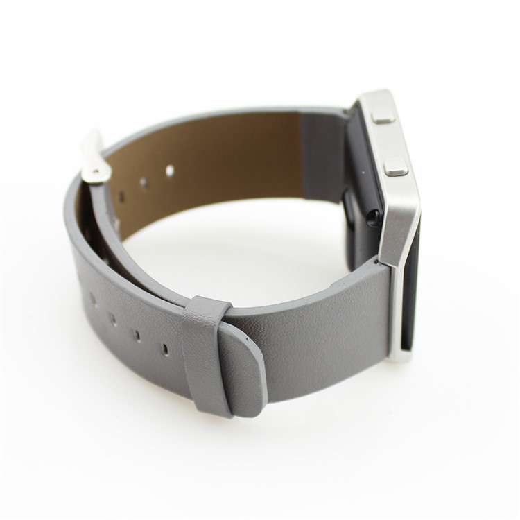 Genuine Leather Watchband for Fitbit Blaze Smart Fitness Watch - Grey-5